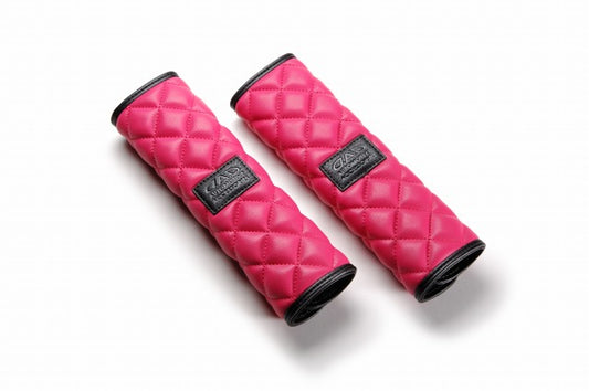 D.A.D Quilting 菱格紋 安全帶套 (黑×粉紅色)