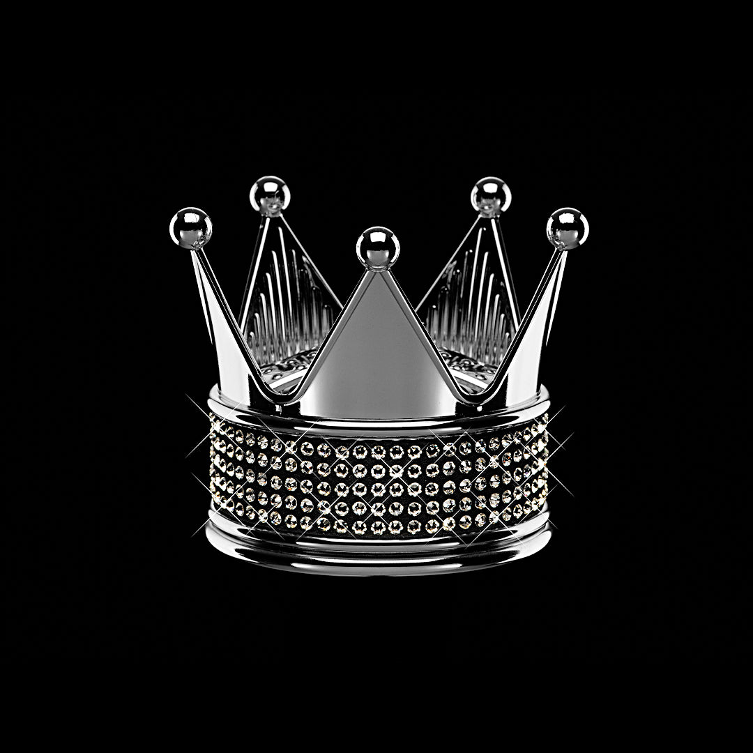D.A.D Royal King 銀色水晶皇冠香氛座 - Swarovski Crystals